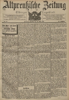 Altpreussische Zeitung, Nr. 98 Dienstag 28 April 1903, 55. Jahrgang