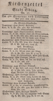 Kirchenzettel der Stadt Elbing, Nr. 30, 3 Juli 1814