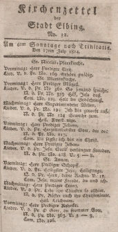 Kirchenzettel der Stadt Elbing, Nr. 32, 17 Juli 1814