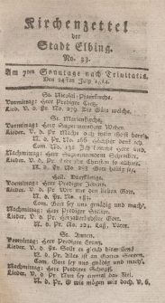 Kirchenzettel der Stadt Elbing, Nr. 33, 24 Juli 1814