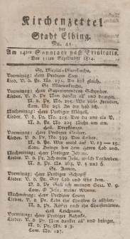 Kirchenzettel der Stadt Elbing, Nr. 41, 11 September 1814