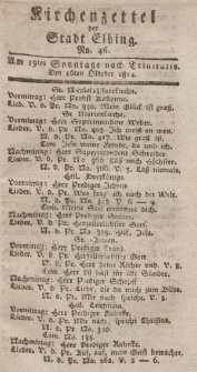 Kirchenzettel der Stadt Elbing, Nr. 46, 16 Oktober 1814