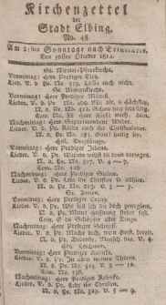 Kirchenzettel der Stadt Elbing, Nr. 48, 30 Oktober 1814