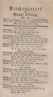 Kirchenzettel der Stadt Elbing, Nr. 49, 6 November 1814