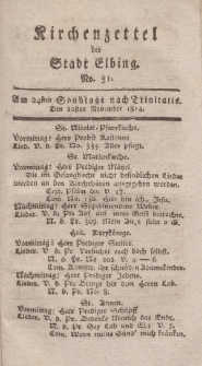 Kirchenzettel der Stadt Elbing, Nr. 51, 20 November 1814