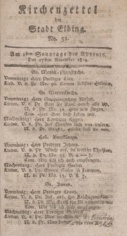 Kirchenzettel der Stadt Elbing, Nr. 52, 27 November 1814