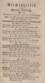 Kirchenzettel der Stadt Elbing, Nr. 53, 4 Dezember 1814