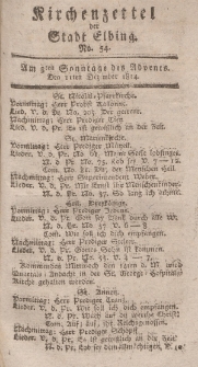 Kirchenzettel der Stadt Elbing, Nr. 54, 11 Dezember 1814