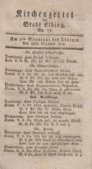 Kirchenzettel der Stadt Elbing, Nr. 55, 18 Dezember 1814