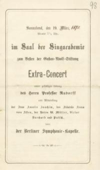 Bestandteil Nr. 98der Nitschmanns Sammlungen: Extra-Concert