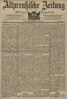 Altpreussische Zeitung, Nr. 112 Donnerstag 14 Mai 1903, 55. Jahrgang