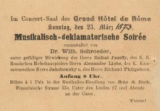 Pozycja nr 161 z kolekcji Henryka Nitschmanna : Musikalisch – deklamatorische Soirée