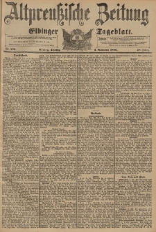 Altpreussische Zeitung, Nr. 259 Dienstag 3 November 1896, 48. Jahrgang