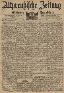 Altpreussische Zeitung, Nr. 261 Donnerstag 5 November 1896, 48. Jahrgang