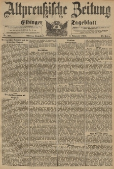 Altpreussische Zeitung, Nr. 263 Sonnabend 7 November 1896, 48. Jahrgang