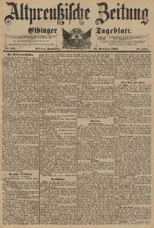 Altpreussische Zeitung, Nr. 267 Donnerstag 12 November 1896, 48. Jahrgang