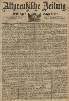 Altpreussische Zeitung, Nr. 274 Sonnabend 21 November 1896, 48. Jahrgang