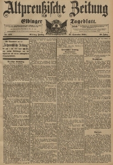 Altpreussische Zeitung, Nr. 279 Freitag 27 November 1896, 48. Jahrgang