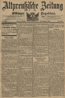 Altpreussische Zeitung, Nr. 281 Sonntag 29 November 1896, 48. Jahrgang