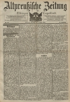 Altpreussische Zeitung, Nr. 181 Mittwoch 5 August 1903, 55. Jahrgang