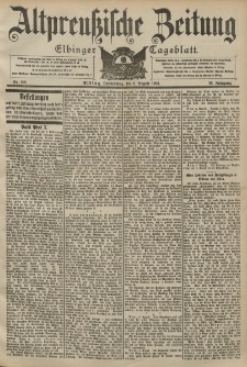 Altpreussische Zeitung, Nr. 182 Donnerstag 6 August 1903, 55. Jahrgang
