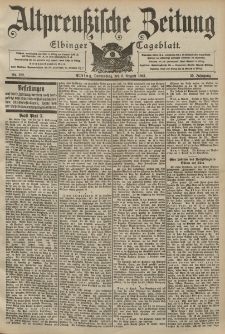 Altpreussische Zeitung, Nr. 182 Donnerstag 6 August 1903, 55. Jahrgang