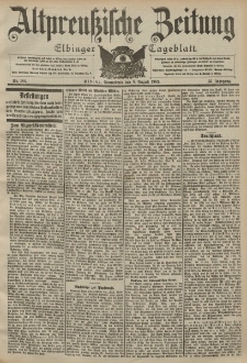 Altpreussische Zeitung, Nr. 184 Sonnabend 8 August 1903, 55. Jahrgang