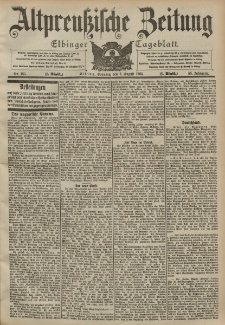 Altpreussische Zeitung, Nr. 185 Sonntag 9 August 1903, 55. Jahrgang
