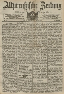 Altpreussische Zeitung, Nr. 187 Mittwoch 12 August 1903, 55. Jahrgang