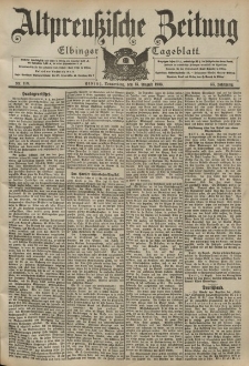 Altpreussische Zeitung, Nr. 188 Donnerstag 13 August 1903, 55. Jahrgang