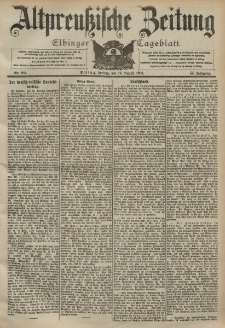 Altpreussische Zeitung, Nr. 189 Freitag 14 August 1903, 55. Jahrgang