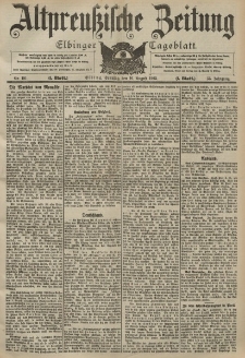 Altpreussische Zeitung, Nr. 191 Sonntag 16 August 1903, 55. Jahrgang