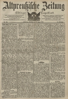 Altpreussische Zeitung, Nr. 192 Dienstag 18 August 1903, 55. Jahrgang