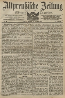 Altpreussische Zeitung, Nr. 193 Mittwoch 19 August 1903, 55. Jahrgang
