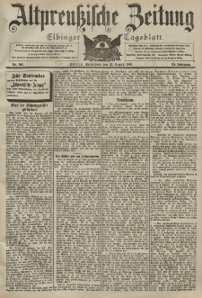 Altpreussische Zeitung, Nr. 196 Sonnabend 22 August 1903, 55. Jahrgang