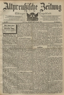 Altpreussische Zeitung, Nr. 199 Mittwoch 26 August 1903, 55. Jahrgang