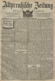 Altpreussische Zeitung, Nr. 200 Donnerstag 27 August 1903, 55. Jahrgang