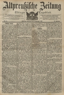 Altpreussische Zeitung, Nr. 216 Dienstag 15 September 1903, 55. Jahrgang