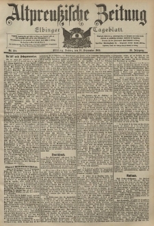 Altpreussische Zeitung, Nr. 219 Freitag 18 September 1903, 55. Jahrgang