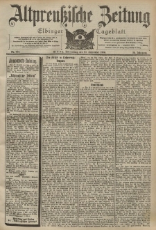 Altpreussische Zeitung, Nr. 224 Donnerstag 24 September 1903, 55. Jahrgang