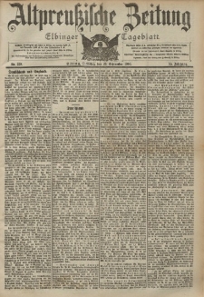 Altpreussische Zeitung, Nr. 228 Dienstag 29 September 1903, 55. Jahrgang