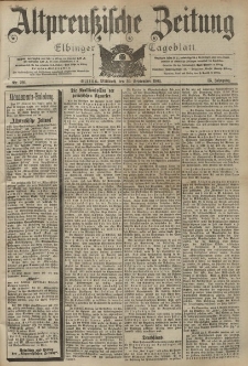 Altpreussische Zeitung, Nr. 229 Mittwoch 30 September 1903, 55. Jahrgang