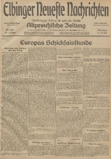 Elbinger Neueste Nachrichten, Nr. 203 Montag 27 Juli 1914 66. Jahrgang