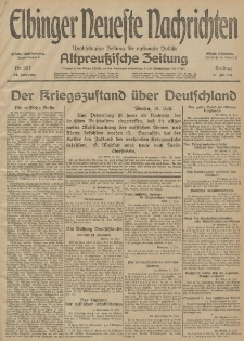 Elbinger Neueste Nachrichten, Nr. 207 Freitag 31 Juli 1914 66. Jahrgang