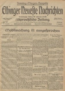 Elbinger Neueste Nachrichten, Nr. 209 Sonntag 2 August 1914 66. Jahrgang