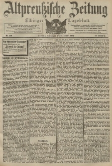 Altpreussische Zeitung, Nr. 250 Sonnabend 24 Oktober 1903, 55. Jahrgang