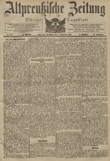 Altpreussische Zeitung, Nr. 257 Sonntag 1 November 1903, 55. Jahrgang