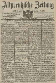 Altpreussische Zeitung, Nr. 265 Mittwoch 11 November 1903, 55. Jahrgang