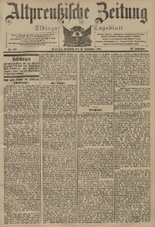 Altpreussische Zeitung, Nr. 276 Mittwoch 25 November 1903, 55. Jahrgang
