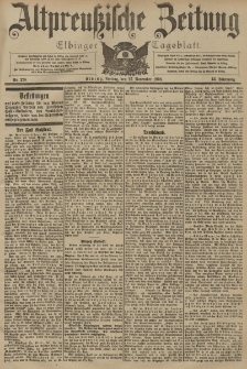Altpreussische Zeitung, Nr. 278 Freitag 27 November 1903, 55. Jahrgang